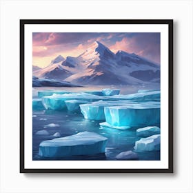 Icebergs Art Print