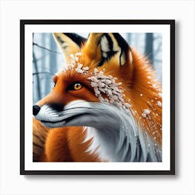 Fox In The Snow 19 Art Print