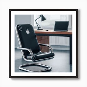 The black IPhone Chair 2 Art Print