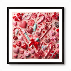 Valentine's Day, candy pattern 3 Art Print