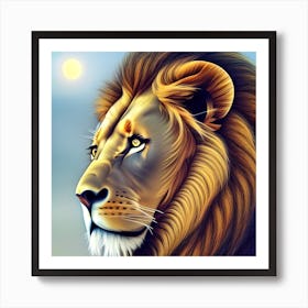 Lion Profile Art Print