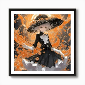 Orange Sakura Art Print