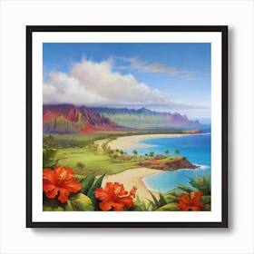 Hawaiian Sunset landscape Art Print