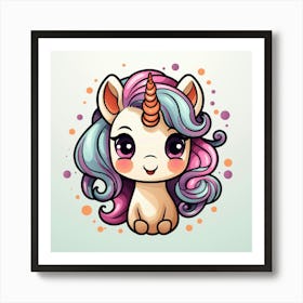 Unicorn With Rainbow Mane 48 Art Print