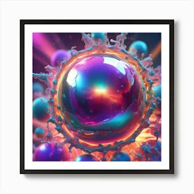 3d Rendering Of A Sphere Art Print