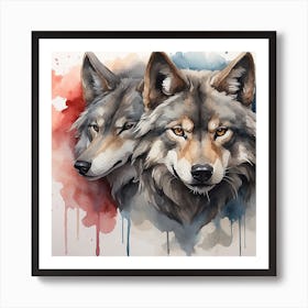 Two Wolves Art Print