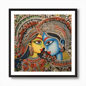 Radha And Krishna 5 Art Print