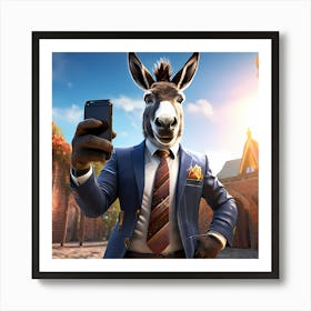 Donkey taking a picture of himself Art Print