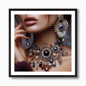 Beautiful Woman With Jewelry Art Print