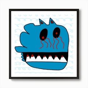 Blue Monster Kids Art 1 1 Art Print