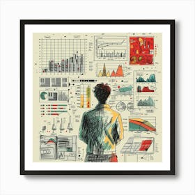 Man Looking At Graphs Art Print