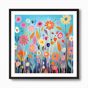 Flowers In The Garden 1 Art Print