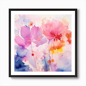 Watercolor Flowers 1 Art Print