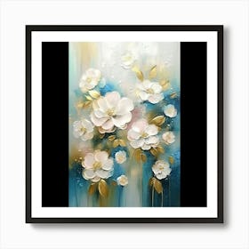 White Flowers Painting Art Print