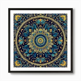 Paisley Tapestry A Classic Paisley Design With Rich Colors And Intricate Details Perfect Round Mandala Art Print