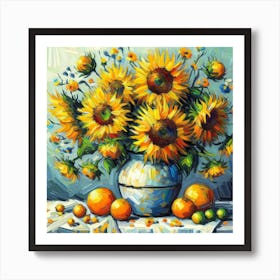 Sunflowers In A Vase 2 Art Print