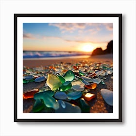 Sea Glass On The Beach 1 Art Print