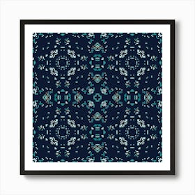 Abstract geometric pattern in pixel art style. 3 Art Print