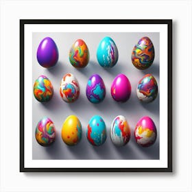 Easter Eggs in a line Art Print