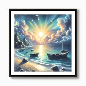 Sunset On The Beach 29 Art Print