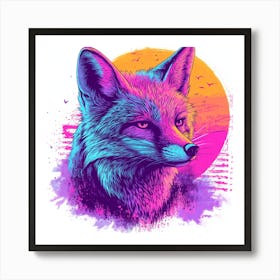 Fox Splash 1 Art Print