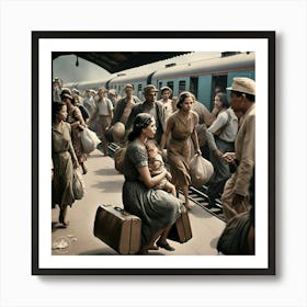 'People On The Train' Art Print