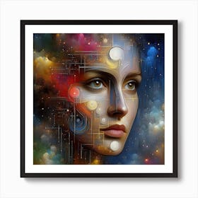 Abstract Of A Woman'S Face 1 Art Print