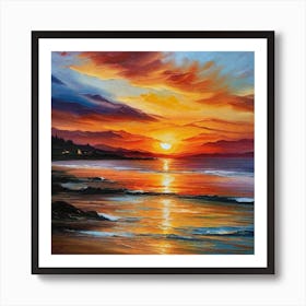 Sunset On The Beach 137 Art Print