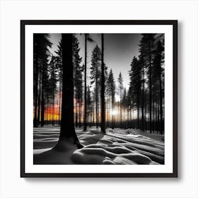 Sunset In The Forest 6 Art Print