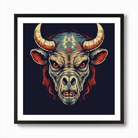 Bull Head Art Print