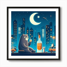 Bear In The City 4 Art Print