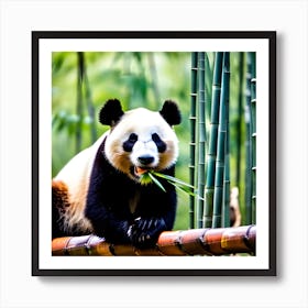 Panda Bear Eating Bamboo 6 Art Print