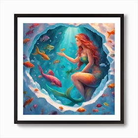 Mermaid net Painting by Dinah Rau - Pixels