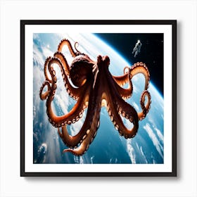 Octopus In Space Art Print