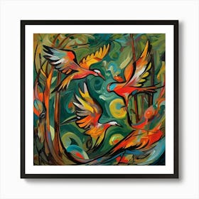 Hummingbirds Art Print