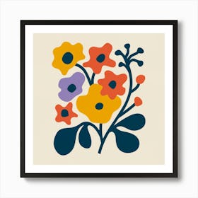 Abstract Flowers Art Print