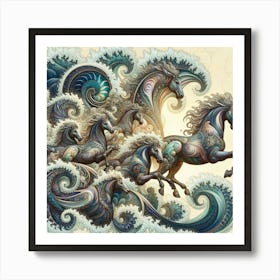 the horses of Poseidon Art Print