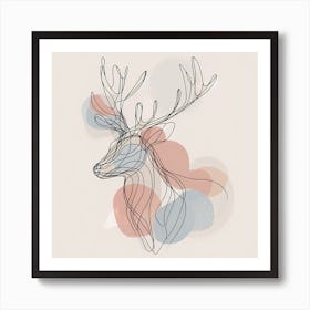 Reindeer In Lines Art Print