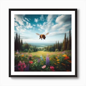 Bee In The Meadow Art Print