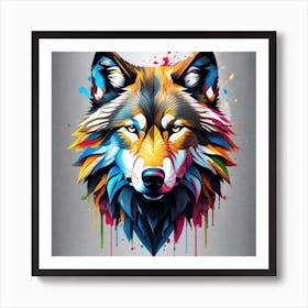 Colorful Wolf Art Print