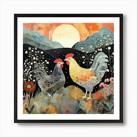 Bird In Nature Chicken 10 Art Print