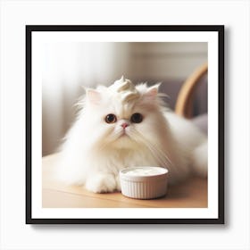 Cute Cat Cream 2 Art Print