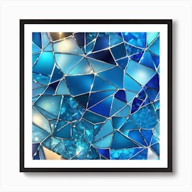 Blue Glass Mosaic Background Art Print