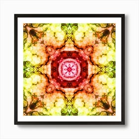 Abstraction Watercolor Flower Four Leaf Clover Art Print