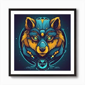 Futuristic Wolf Art Print