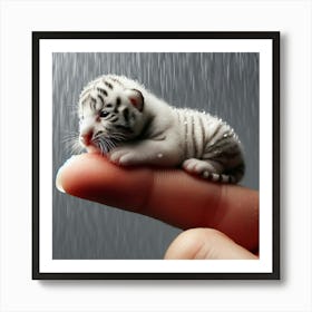 White Tiger Cub Art Print
