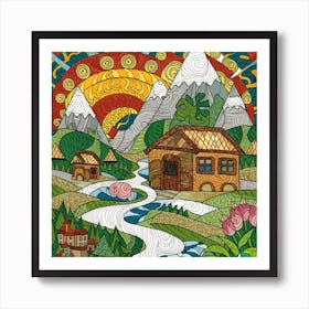 Small mountain village 32 Art Print