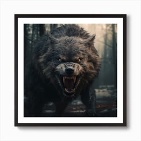 Wolf In The Woods 6 Art Print