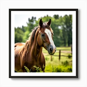 Horse Ranch Pony Animal Farm Nature Pet Farm Animal Summer Grass Head Mammal Green Mare (2) Art Print