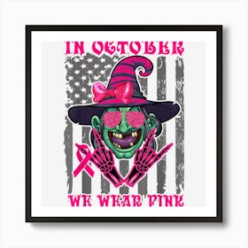 In October We Wear Pink Sugar Skull Art Print